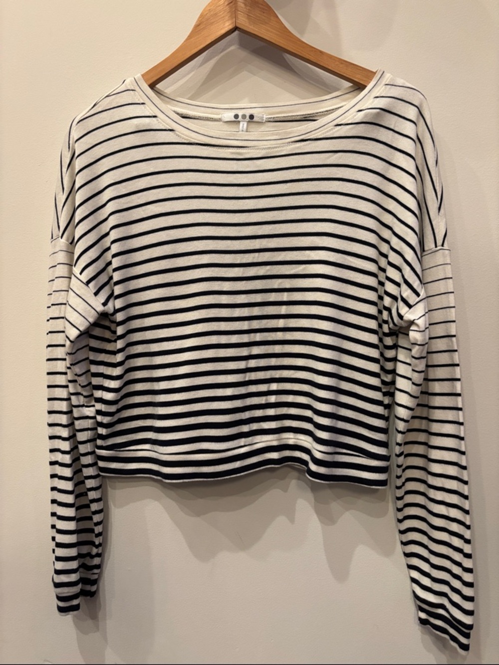 Three Dots Striped Long-Sleeve Tee